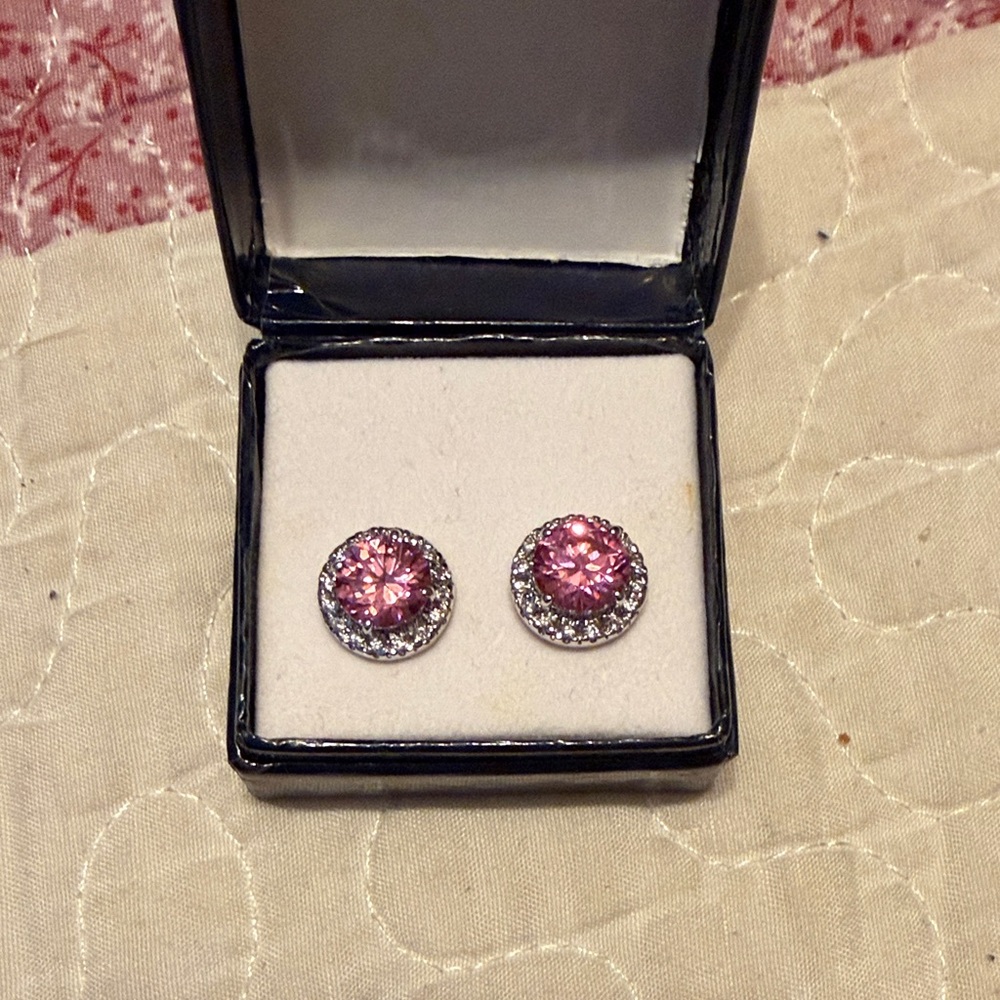 Elegant Pink Stud Earrings